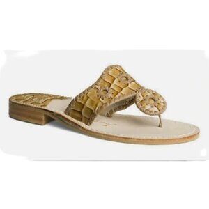 Jack Rogers shiny croc-embossed sandals